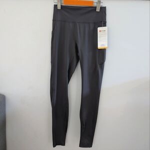 FIT USA | Women's Charcoal Premium Nylon High Waist Full Length Workout Leggings